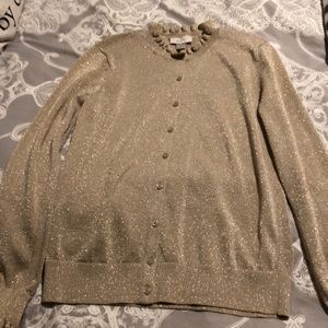 NWOT LOFT Gold Shimmer Cardigan
